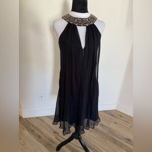 Elegant Black Halter Dress by Marc Bouwer